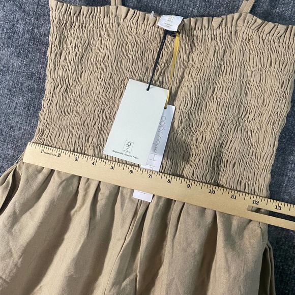 House of Harlow 1960 Linen Jumpsuit Small Tan Belted Straight Leg NWT - Picture 6 of 11